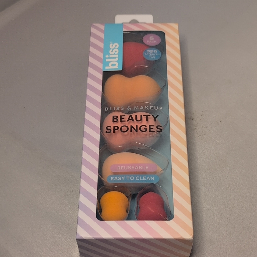 Bliss Beauty Sponges 6 Pack NEW - Picture 2 of 7